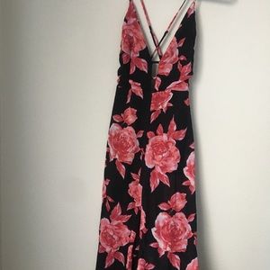 Back and red jumpsuit